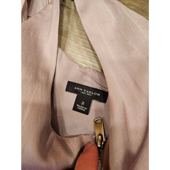 Ann Taylor size 2 Womens Lavender silver shimmer Dress - Picture 5 of 12